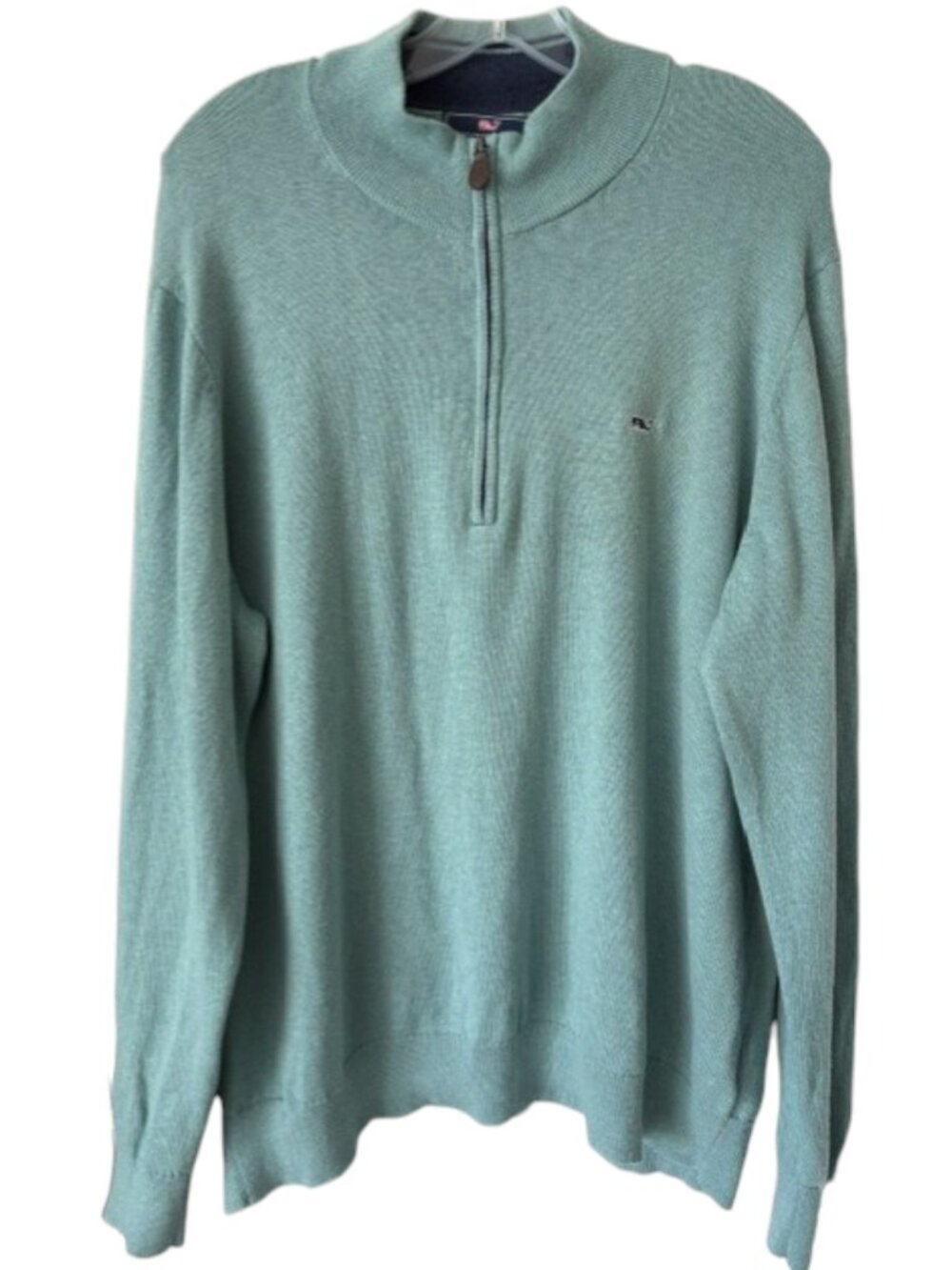 Vineyard Vines Palm Beach 1/4 Zip Sweater with 10% Cashmere - Ocean Breeze - L